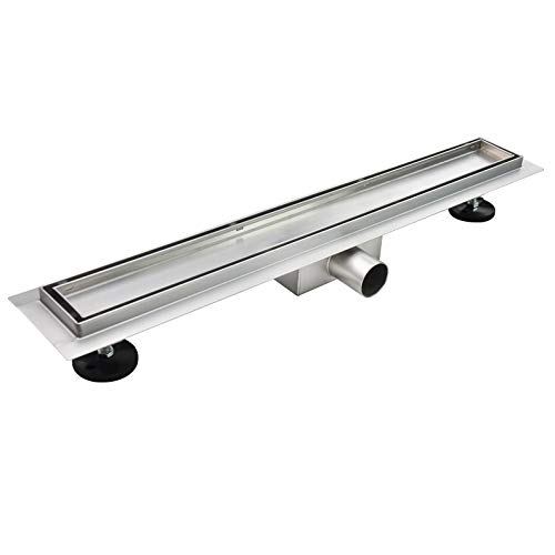 Duschrinne 120 cm Bodenablauf Duschablauf aus Edelstahl sehr flach Größen 50cm – 120cm Model R2 2 in 1 Befliesbar von MOG