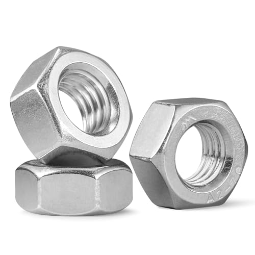 MOGADEE® Sechskantmuttern M6, 20 Stück Edelstahlmuttern A2 V2A Rostfrei DIN 934 von MOGADEE