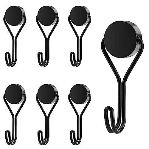 MOGADEE® Magnethaken, 6 Stück Magnethaken Schwarz Extra Stark für Küche, Gadgets, Schlafzimmer, Schließfächer, Büro, Kühlschränke, Aufhängen Dekorative Lichter, Grill, Gartenwerkzeugen - 16G von MOGADEE