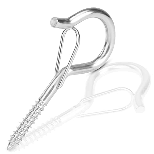 MOGADEE® 10 Stück Schraubhaken M6, Haken zum Schrauben, Deckenhaken Schwerlast mit Schrauben, Schraubhaken mit Sicherung,für Hängematten, Markisen, Hängesessel, Schaukelstühle, Festkabel, Blumenampel von MOGADEE