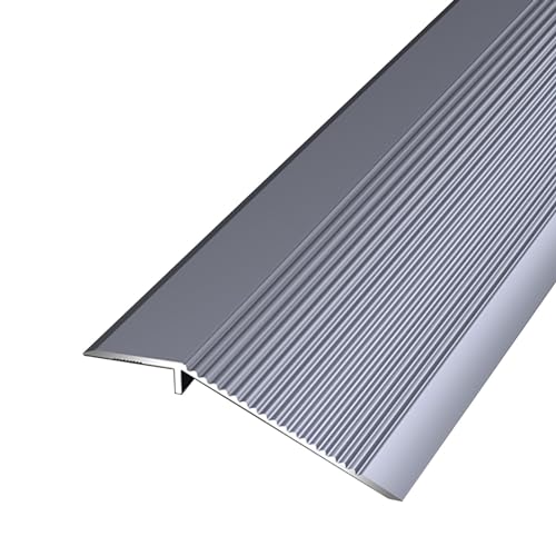 Übergangsprofil Aluminium -Metall -Schwellenwert -Übergangsstreifen, 10 cm Breite Schwellenwertrampen, Rampen, Türteppichkantenverkleidung für Ungleiche Bodenbeläge, Holz zu Fliesen (Color : Light gr von MOGGED