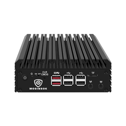 MOGINSOK 2,5 GbE Firewall Appliance Mini PC, 12. Generation Intel N100 (3,4 GHz) 4 x Intel I226 V Nics lüfterloser Mini-Computer-Router 8 GB DDR5 Ram 256 GB PCIE 3.0 SSD, unterstützt PFsense OPNsense von MOGINSOK