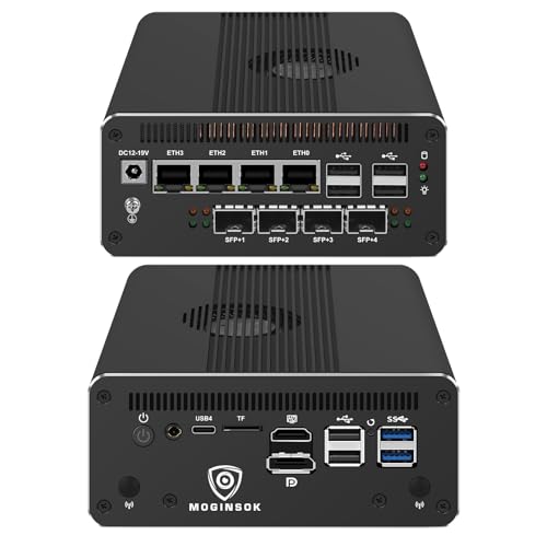 MOGINSOK 4x10Gbe Intel X710 SFP+ Micro Firewall Appliance Router with Intel 14th Gen Core Ultra 7 155H, AI MINI PC 32G DDR5 RAM 1TB M.2 PCIe SSD USB4 Support Pfsense|OPNsense|Openwrt|Windows MOGINSOK 4x10Gbe Intel X710 SFP+ Micro Firewall Appliance Router with Intel 14th Gen Core Ultra 7 155H, AI MINI PC 32G DDR5 RAM 1TB M.2 PCIe SSD USB4 Support Pfsense|OPNsense|Openwrt|Windows von MOGINSOK