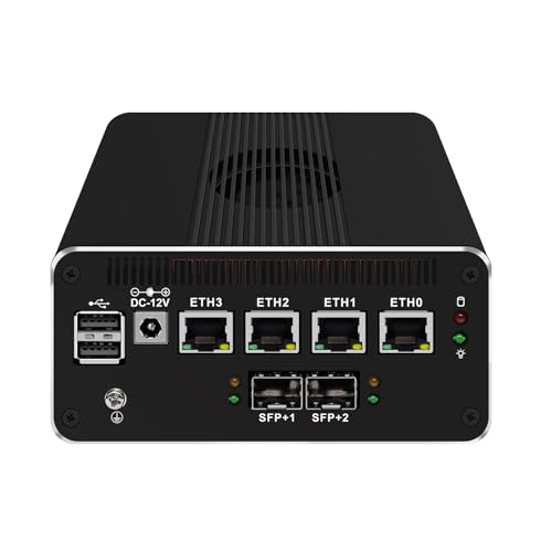 MOGINSOK Micro Firewall Appliance 10GbE Mini PC with SFP+, Intel Alder Lake N100 (4C/4T) 4xIntel I226-V 2.5GbE 2*Intel 82599ES 10GbE Firewall LTE Router Support AES-NI 32GB DDR5 1TB NVMe SSD von MOGINSOK