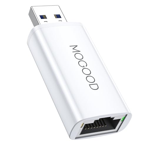MOGOOD USB 3.0 auf Ethernet Adapter, 1000Mbps Typ A auf Netzwerkadapter, Typ A auf Gigabit Ethernet Netzwerkadapter für Chromebook, Laptop, Desktop, MacBook, Surface Pro MOGOOD USB 3.0 auf Ethernet Adapter, 1000Mbps Typ A auf Netzwerkadapter, Typ A auf Gigabit Ethernet Netzwerkadapter für Chromebook, Laptop, Desktop, MacBook, Surface Pro von MOGOOD