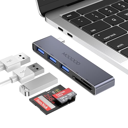 MOGOOD USB C Hub, 5 Anschlüsse, Ultradünner Daten Hub Mit 3.0, 2.0, TF/SD/MicroSD Kartenleser, Tragbarer Splitter für MacBook, Surface Pro, XPS, Notebook PC und Mehr von MOGOOD