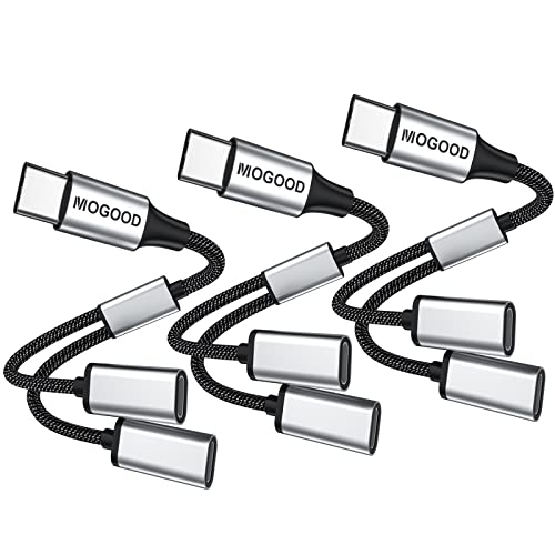 MOGOOD USB C Splitter, DREI Packungen, USB C auf Dual USB C Buchse Adapter, USB C Stecker auf 2 USB C Buchse Kabel konverter(Nicht für Monitor und Externes Solid State Laufwerk,5V/0.9A Stromausgang) von MOGOOD