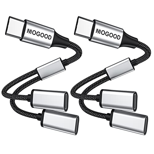 MOGOOD USB C Splitter, Zwei Packungen, USB C auf Dual USB C Buchse Adapter, USB C Stecker auf 2 USB C Buchse Kabel konverter(Nicht für Monitor und Externes Solid State Laufwerk,5V/0.9A Stromausgang) von MOGOOD