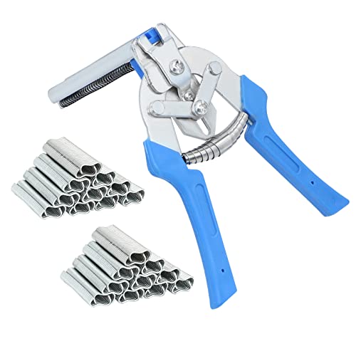 MOGOULUA Hog Ringzangen Set Haustierkäfig Zange mit 1200 Stück Zaunzange Ringe Clip Automatische Zaun Zange für Matratzen Auto Kissen Sofas Zäune Pet Käfige Installation Equipment Tool (Blau) von MOGOULUA