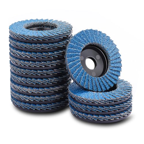 MOGRQAP 12 Stück 50mm Fächerscheiben, Feine Oberfläche Fächerscheibe 40 Korn Winkelschleifer Chleifmopteller Schleifscheiben Flap Disk für Metall Holz Stahl von MOGRQAP