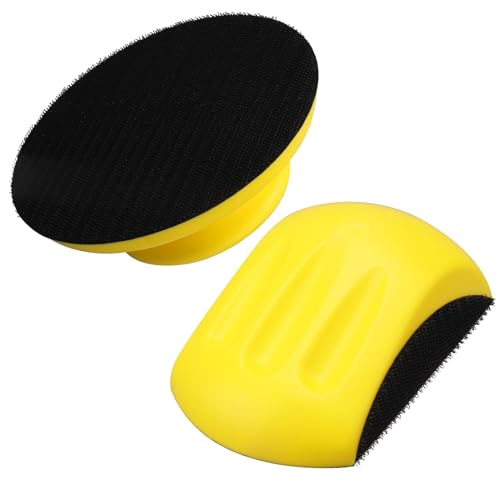 MOGRQAP 2 Stück 5 Zoll Schleifklotz Schleifblock für DIY Holzarbeit Basteln und Möbelrestaurierung Handschleifer für Schleifscheiben Handschleifblock Polier von MOGRQAP