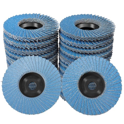 MOGRQAP 12 Stück 76mm Fächerscheiben, Feine Oberfläche Fächerschleifer 40/60/80/120 Korn Winkelschleifer Chleifmopteller Schleifscheiben Flap Disk für Metall Holz Stahl von MOGRQAP