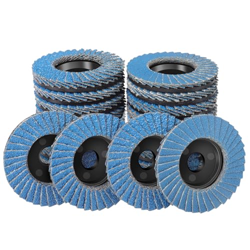 MOGRQAP 12 Stück 50mm Fächerscheiben, Feine Oberfläche Fächerscheibe 40/60/80/120 Korn Winkelschleifer Chleifmopteller Schleifscheiben Flap Disk für Metall Holz Stahl von MOGRQAP