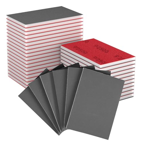 MOGRQAP 32 Stück 2500 Körnung Schleifschwamm Set, Flexibles Schleifpads 100 x 70mm Nass Trocken Schleifpapier Wiederverwendbare Handschleifblöcke für Holz Trockenbau Metall Polieren MOGRQAP 32 Stück 2500 Körnung Schleifschwamm Set, Flexibles Schleifpads 100 x 70mm Nass Trocken Schleifpapier Wiederverwendbare Handschleifblöcke für Holz Trockenbau Metall Polieren von MOGRQAP