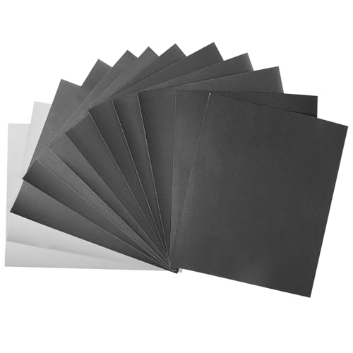 MOGRQAP Schleifpapier Set, 12 Stück 23 x 28cm Wasserfestes Schleifpapier 400-3000 Körnung für Autos Metalle Wände Holz Möbel, Nass und Trocken Polieren Sandpaper von MOGRQAP