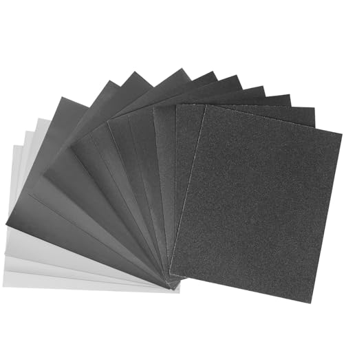 MOGRQAP Schleifpapier Set, 13 Stück 23 x 28cm Wasserfestes Schleifpapier 80-10000 Körnung für Autos Metalle Wände Holz Möbel, Nass und Trocken Polieren Sandpaper MOGRQAP Schleifpapier Set, 13 Stück 23 x 28cm Wasserfestes Schleifpapier 80-10000 Körnung für Autos Metalle Wände Holz Möbel, Nass und Trocken Polieren Sandpaper von MOGRQAP