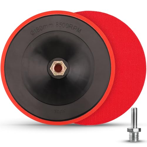 MOGRQAP Schleifteller Polierpad Adapter 180 mm Schleifteller Kit mit M14-Bohradapter, Schleifen Polieren Pad, Haken und Schlaufe Polierteller für Bohrmaschine/Winkelschleifer MOGRQAP Schleifteller Polierpad Adapter 180 mm Schleifteller Kit mit M14-Bohradapter, Schleifen Polieren Pad, Haken und Schlaufe Polierteller für Bohrmaschine/Winkelschleifer von MOGRQAP