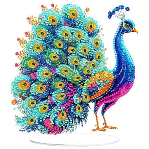 MOGTAA 5D Diamond Painting Pfau Desktop Deko für Erwachsene Kinder, Tiere Diamond Painting Tisch Deko Set, DIY Diamant Painting Bilder Bastelset Kreativ Set für Zimmer Büro Desktop MOGTAA 5D Diamond Painting Pfau Desktop Deko für Erwachsene Kinder, Tiere Diamond Painting Tisch Deko Set, DIY Diamant Painting Bilder Bastelset Kreativ Set für Zimmer Büro Desktop von MOGTAA