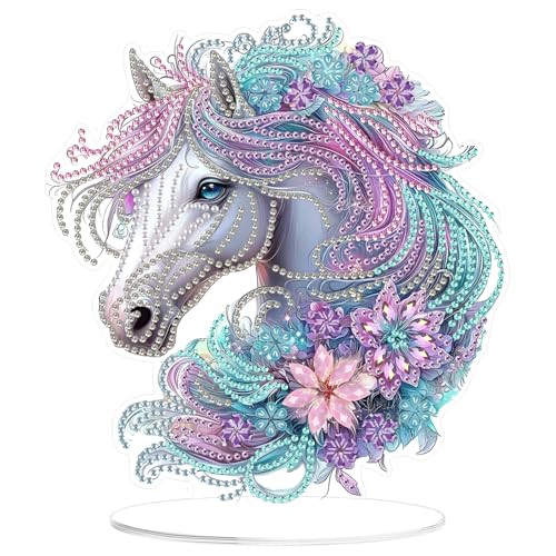 MOGTAA 5D Diamond Painting Pferd Desktop Deko für Erwachsene Kinder, Blume Diamond Painting Tisch Deko Set, DIY Diamant Painting Bilder Bastelset Kreativ Set für Zimmer Büro Desktop MOGTAA 5D Diamond Painting Pferd Desktop Deko für Erwachsene Kinder, Blume Diamond Painting Tisch Deko Set, DIY Diamant Painting Bilder Bastelset Kreativ Set für Zimmer Büro Desktop von MOGTAA