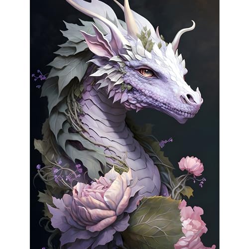 MOGTAA Drachen Diamond Painting Erwachsene, 5D Blumen Diamant Painting Bilder für Erwachsene Anfänger, Full Drill Diamond Art Tiere Diamant Malerei für Home Wand Dekor 30x40cm von MOGTAA