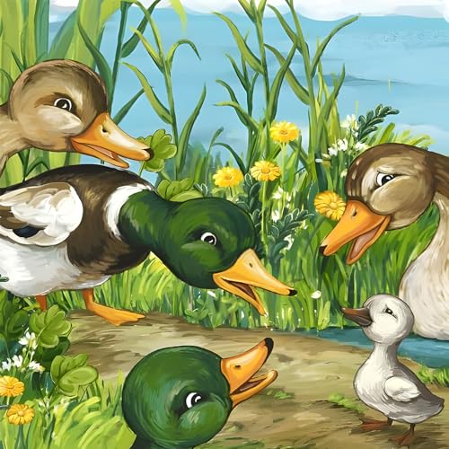 MOGTAA Diamond Painting Ente Set, 5D Blumen Diamant Painting Bilder für Erwachsene Anfänger, DIY Diamond Art Tiere Diamant Malerei Set für Home Dekor 30x40cm von MOGTAA