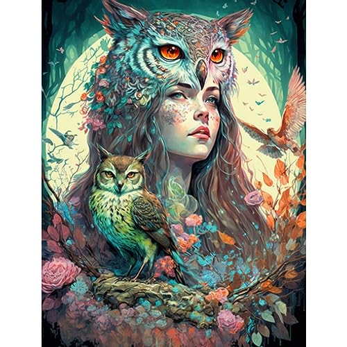 MOGTAA Diamond Painting Owl Set, 5D Eule Diamant Painting Bilder für Erwachsene Kinder, DIY Diamond Art Tiere Diamant Malerei Bilder für Heimdecor 30x40cm von MOGTAA