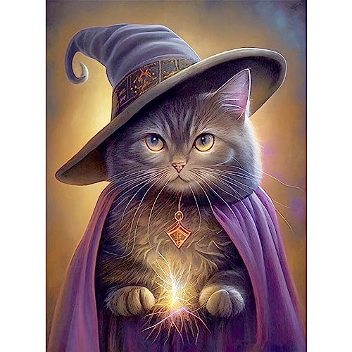 MOGTAA 5D Katze Diamond Painting Set, Tiere Diamant Painting für Erwachsene Anfänger, DIY Diamond Art Kätzchen Diamant Malerei Bilder für Home Dekor 30x40cm von MOGTAA