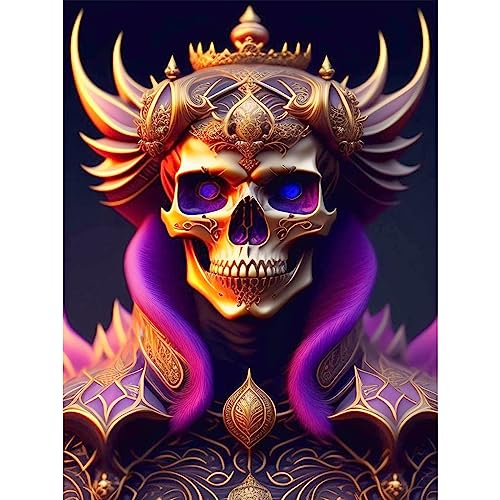 MOGTAA Totenkopf Diamond Painting Erwachsene, 5D Diamond Painting Kinder, Volle Bilder Diamant Malerei Kits, DIY Arts Craft Diamant Painting Kits als Geschenk und Home Dekor 30x40cm von MOGTAA