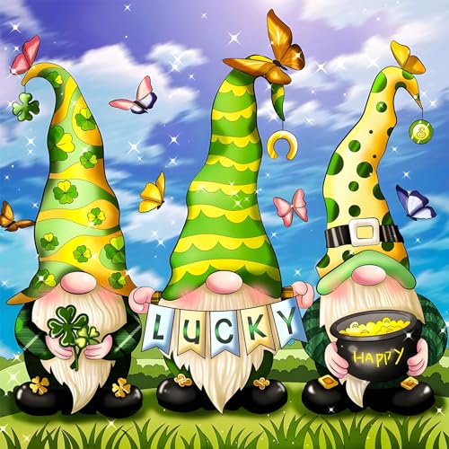 MOGTAA Gnomes Diamond Painting Kits für Erwachsene Kinder, 5D Schmetterling Diamant Painting Bilder für Anfänger, Full Drill Diamond Art Zwerge Diamant Malerei für Home Dekor 30x40cm von MOGTAA