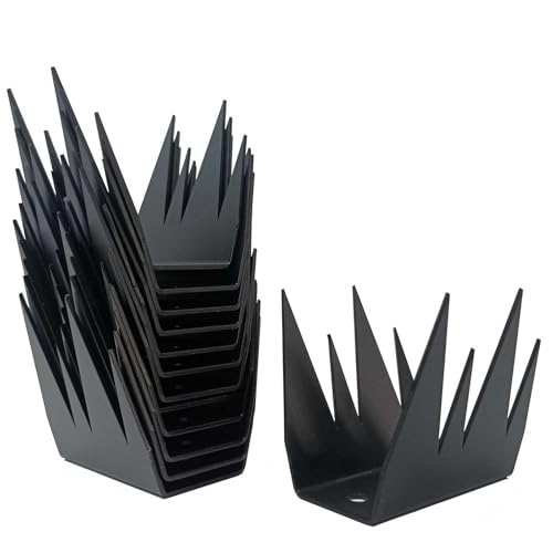 Anti-Kletter-Metall-Zaun-Wandspikes für Zuhause,Eindringling Abschreckung Abwehr Zaun Nägel,Kohlenstoffstahl Abwehr Zaun Spikes für Draußen Dach Balkon Fenster Einbruchschreck (24) von MOGUOBIN