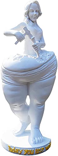 MOHOWIN Statue Abnehmende Göttin Wohnzimmer Skulptur, Fat Lady Figur Modell Fitness Yoga Heim Schreibtischen Dekoration Handgemacht Schlafzimmer Studio Gym Handwerk Figuren Wohnkultur (Weiß) von INSGEER