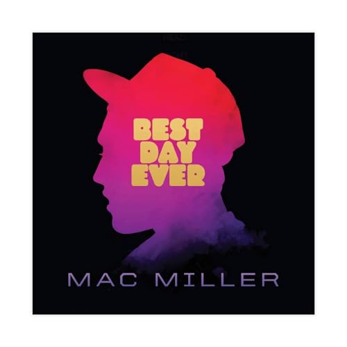 Hip-Hop Rapper Mac Miller BDE (Best Day Ever) Albumcover-Poster, Leinwand-Poster, Schlafzimmer-Dekor, Sportlandschaft, Büro, Raumdekoration, Geschenk, ungerahmt, 30 x 30 cm von MOHTOY