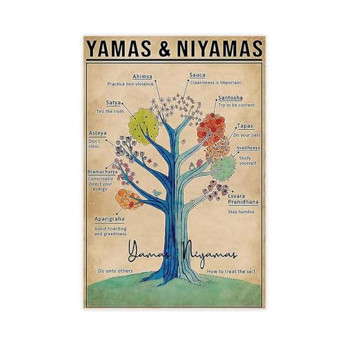MOHTOY Yamas und Niyamas Raja Yoga-Poster auf Leinwand, Schlafzimmer-Dekor, Sportlandschaft, Büro, Raumdekoration, Geschenk, ungerahmt, 40 x 60 cm MOHTOY Yamas und Niyamas Raja Yoga-Poster auf Leinwand, Schlafzimmer-Dekor, Sportlandschaft, Büro, Raumdekoration, Geschenk, ungerahmt, 40 x 60 cm von MOHTOY