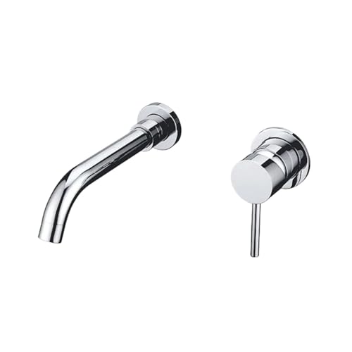 Badezimmer-Mischbatterie, Wandmontage, Einhebelmischer, Rotguss, Waschbecken, Wasserhahn, heißes und kaltes Wasser, Bad, Schwarz, Weiß, Roségold fürs Badezimmer(Color 11) von MOHUIED