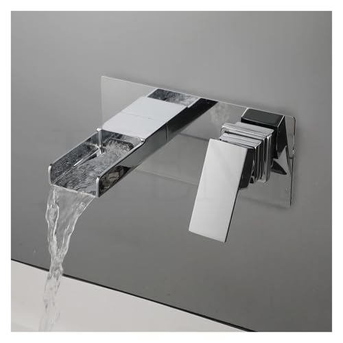 Chrom & Gun Grau Badezimmer Badewanne Wasserhahn Wasserfall Wasser Outlet Wandmontage mit Embedded Box fürs Badezimmer(Color 3) von MOHUIED