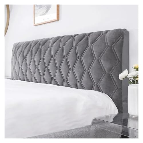 MOHUIED All-Inclusive-Kopfteilbezug, weich und glatt, gesteppt, aus dickem Samt, einfarbig, Schutzbezug for die Bettrückseite für gepolsterte Schlafzimmer Kopfteil(Dark Gray,W100 x H70cm) von MOHUIED