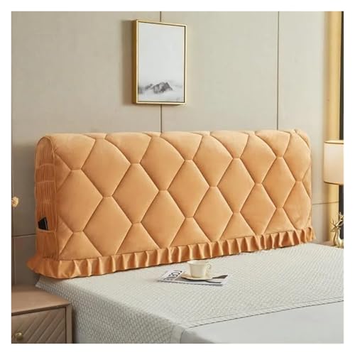 MOHUIED All-Inclusive-Kopfteilbezug aus dickem Samt, weicher Korallenvlies, gesteppter Kopfteilbezug fürs Bett, einfarbig für gepolsterte Schlafzimmer Kopfteil(Color 1,W150cm x H70cm) von MOHUIED
