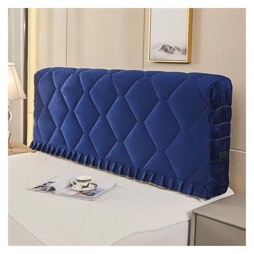 MOHUIED All-Inclusive-Kopfteilbezug aus dickem Samt, weicher Korallenvlies, gesteppter Kopfteilbezug fürs Bett, einfarbig für gepolsterte Schlafzimmer Kopfteil(Deep Blue,W150cm x H70cm) von MOHUIED