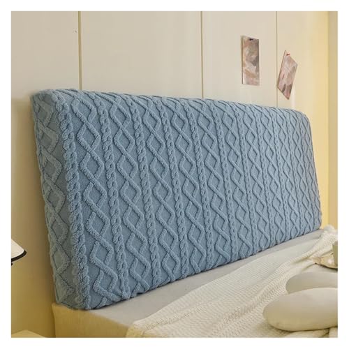 MOHUIED Bestickte Bettkopfteilabdeckung, Heimdekoration, Tagesdecke auf dem Bett, weiche, warme Universal-Bettdecken für gepolsterte Schlafzimmer Kopfteil(Deep Blue,Length 150cm) von MOHUIED