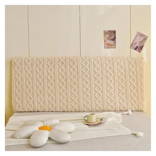 MOHUIED Bestickte Bettkopfteilabdeckung, Heimdekoration, Tagesdecke auf dem Bett, weiche, warme Universal-Bettdecken für gepolsterte Schlafzimmer Kopfteil(White,Length 150cm) von MOHUIED