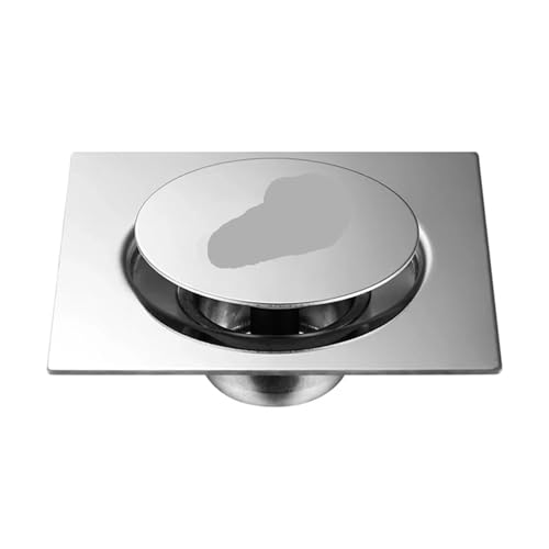 MOHUIED Bodenablauf Dusche Dusche Edelstahl Hotel Einfach Sauber Bad Hüpfen Langlebig Abfall Abdeckung Boden Ablauf Deodorant Silber Pedal Typ Quadrat(12x12cm) von MOHUIED