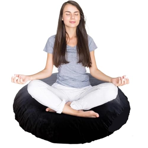 MOHUIED Großes Bodenkissen, 32" rundes Meditationskissen, übergroßes Yogakissen und Boden für Stuhl, Sofa, Wohnzimmer, Balkon von MOHUIED