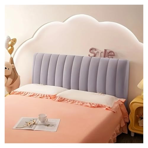 MOHUIED Kurzer gesteppter Kopfteilbezug aus Plüsch, weicher, Dicker Samt, Bettkopfteilbezug, All-Inclusive-Bettschutzbezug für gepolsterte Schlafzimmer Kopfteil(Light Gray,W180 x H70cm) von MOHUIED
