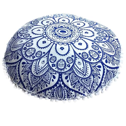 MOHUIED Rundes Stuhlkissen, Sitzkissen, Dekokissen, Meditationskissen, Wurfkissen, Bürostuhlkissen, Boden für Stuhl, Sofa, Wohnzimmer, Balkon(Blue) von MOHUIED
