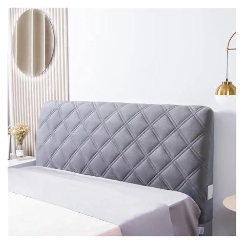 MOHUIED Samtgesteppter Kopfteilbezug, All-Inclusive, weich, dick, kurzer Plüsch, Steppbett-Kopfbezug für gepolsterte Schlafzimmer Kopfteil(Dark Gray,W200 x H70cm) von MOHUIED
