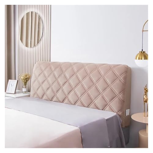 MOHUIED Samtgesteppter Kopfteilbezug, All-Inclusive, weich, dick, kurzer Plüsch, Steppbett-Kopfbezug für gepolsterte Schlafzimmer Kopfteil(Kaki,W150 x H70cm) von MOHUIED
