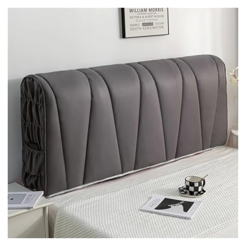 MOHUIED Technischer Stoff-Kopfteilbezug, All-Inclusive, verdickter Steppbett-Kopfbezug, Nachttisch-Schutzbezug für gepolsterte Schlafzimmer Kopfteil(Gray,W180xH70cm) von MOHUIED