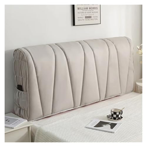MOHUIED Technischer Stoff-Kopfteilbezug, All-Inclusive, verdickter Steppbett-Kopfbezug, Nachttisch-Schutzbezug für gepolsterte Schlafzimmer Kopfteil(Light Gray,W200xH70cm) von MOHUIED