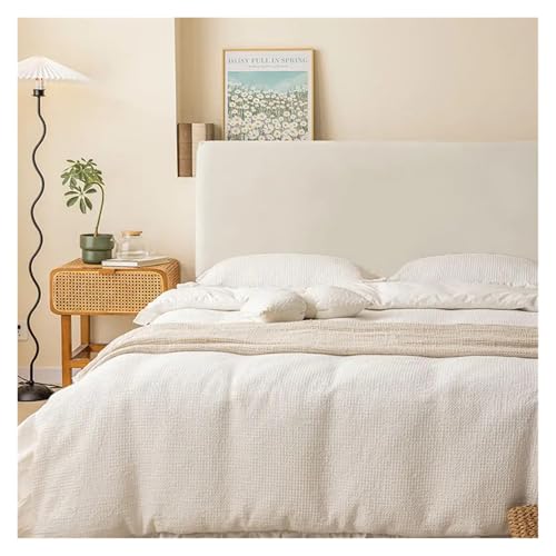 MOHUIED Weicher Samt-Kopfteilbezug, All-Inclusive, weicher, glatter, gesteppter Kopfbezug, einfarbiger Bett-Rückenschutzbezug für gepolsterte Schlafzimmer Kopfteil(Color 3,150cm) von MOHUIED