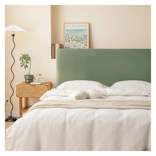 MOHUIED Weicher Samt-Kopfteilbezug, All-Inclusive, weicher, glatter, gesteppter Kopfbezug, einfarbiger Bett-Rückenschutzbezug für gepolsterte Schlafzimmer Kopfteil(Green,120cm) von MOHUIED